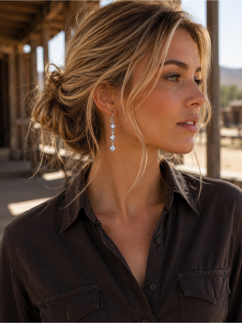 Wild Horse Dangle Earrings stamped 925